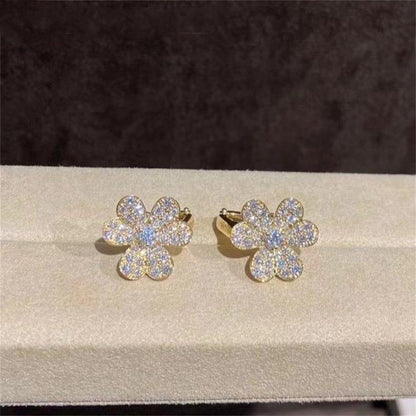 [Regal Jewels]FRIVOLE GOLD FLOWER DIAMOND EARRINGS