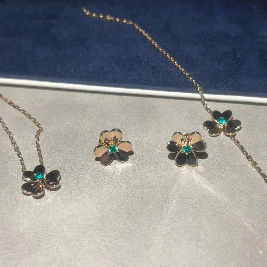 [Regal Jewels]FRIVOLE  FLOWER MALACHITE EARRINGS