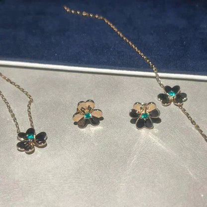[Regal Jewels]FRIVOLE  FLOWER MALACHITE EARRINGS