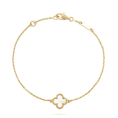 [Regal Jewels]CLOVER WHITE MOP SINGLE FLOWER BRACELET