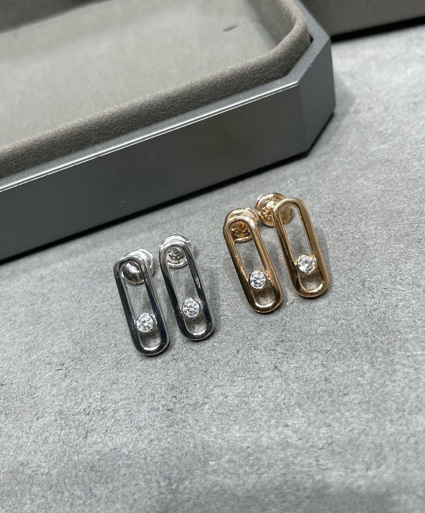 [Regal Jewels]MOVE UNO SMALL 1 DIAMOND EARRINGS
