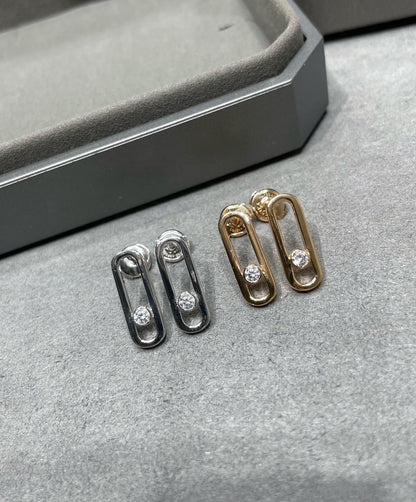 [Regal Jewels]MOVE UNO SMALL 1 DIAMOND EARRINGS