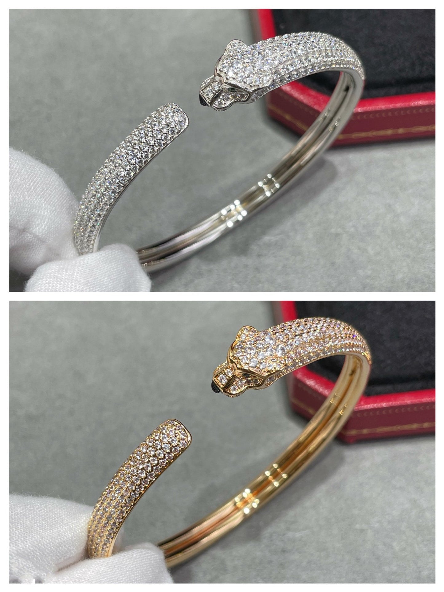 [Regal Jewels]PANTHERE FULL DIAMOND OPEN BRACELET